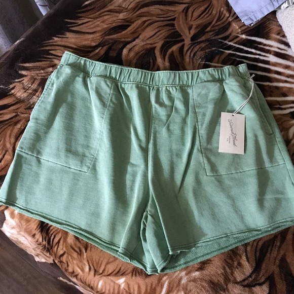 Universal Threads Ladies Shorts SzL Green Pockets Elastic Waist 4" Inseam NWT - Picture 9 of 10